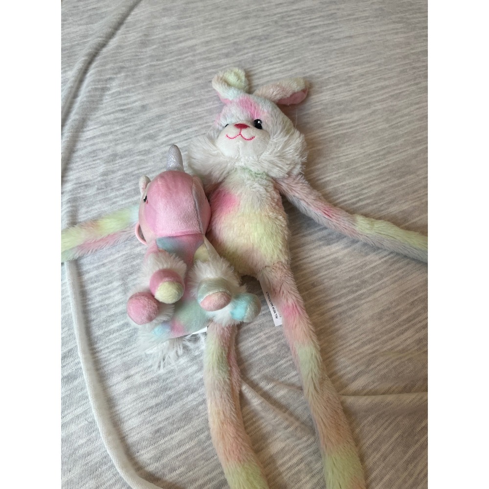 Rainbow Tie Dye Bunny Rabbit Plush Unicorn Toy Stuffed Animal Long Limbs‎